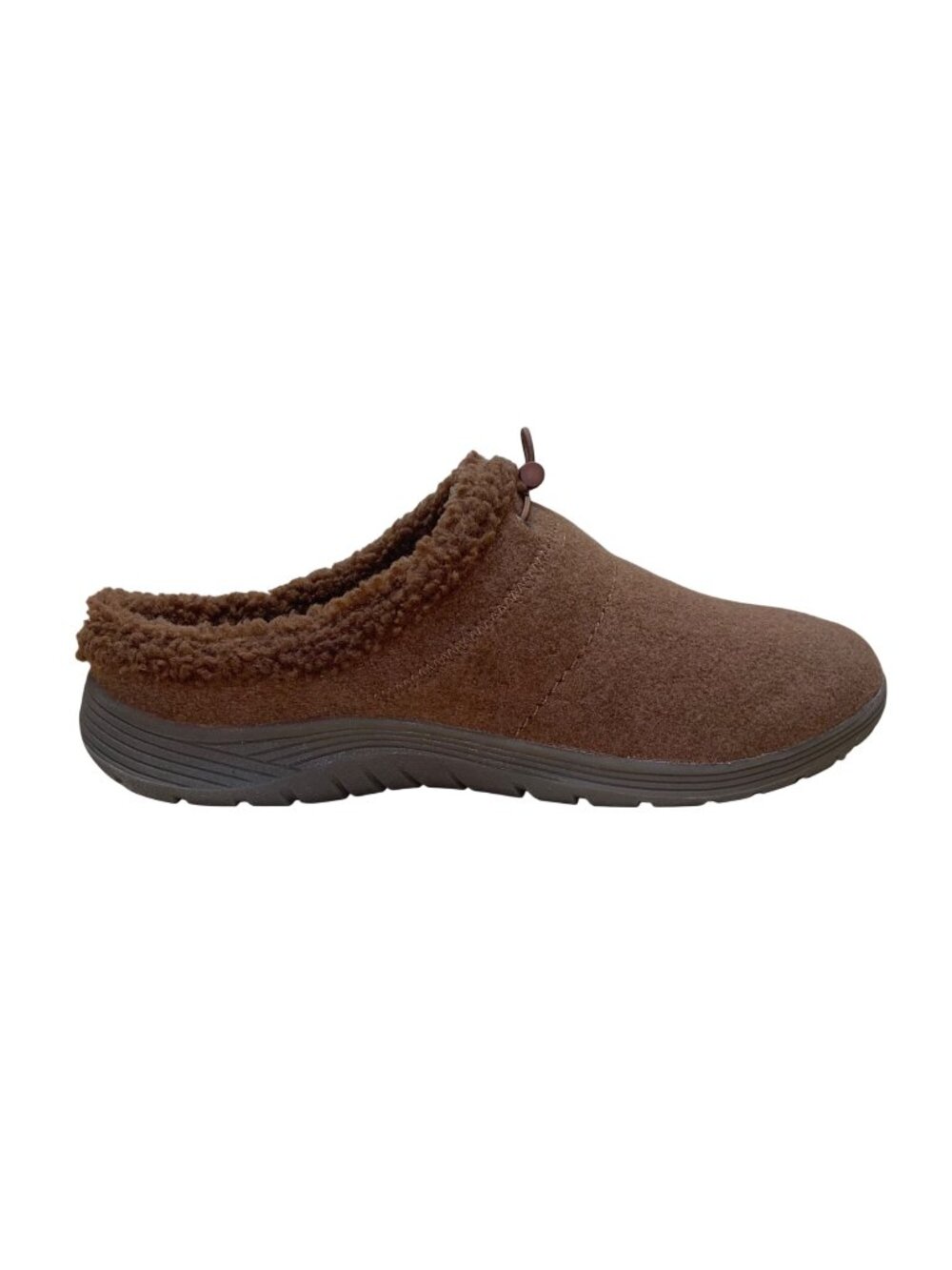 Easy Spirit Women’s Brown Faux Fur Lined Mule Slippers Size 11M